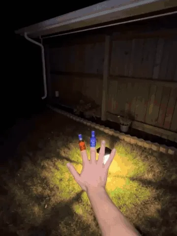 Halloween finger projector lights in action