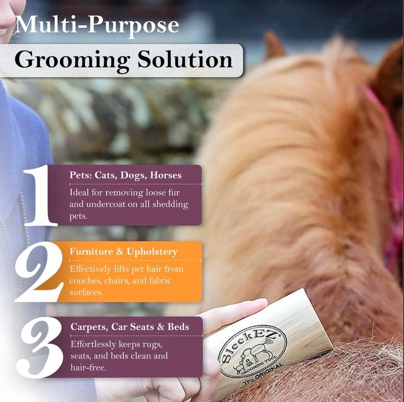 Product Introduction of SleekEZ Horse Brush for Shedding & Grooming, Deshedding Tool for Short & Long Haired Horses 11