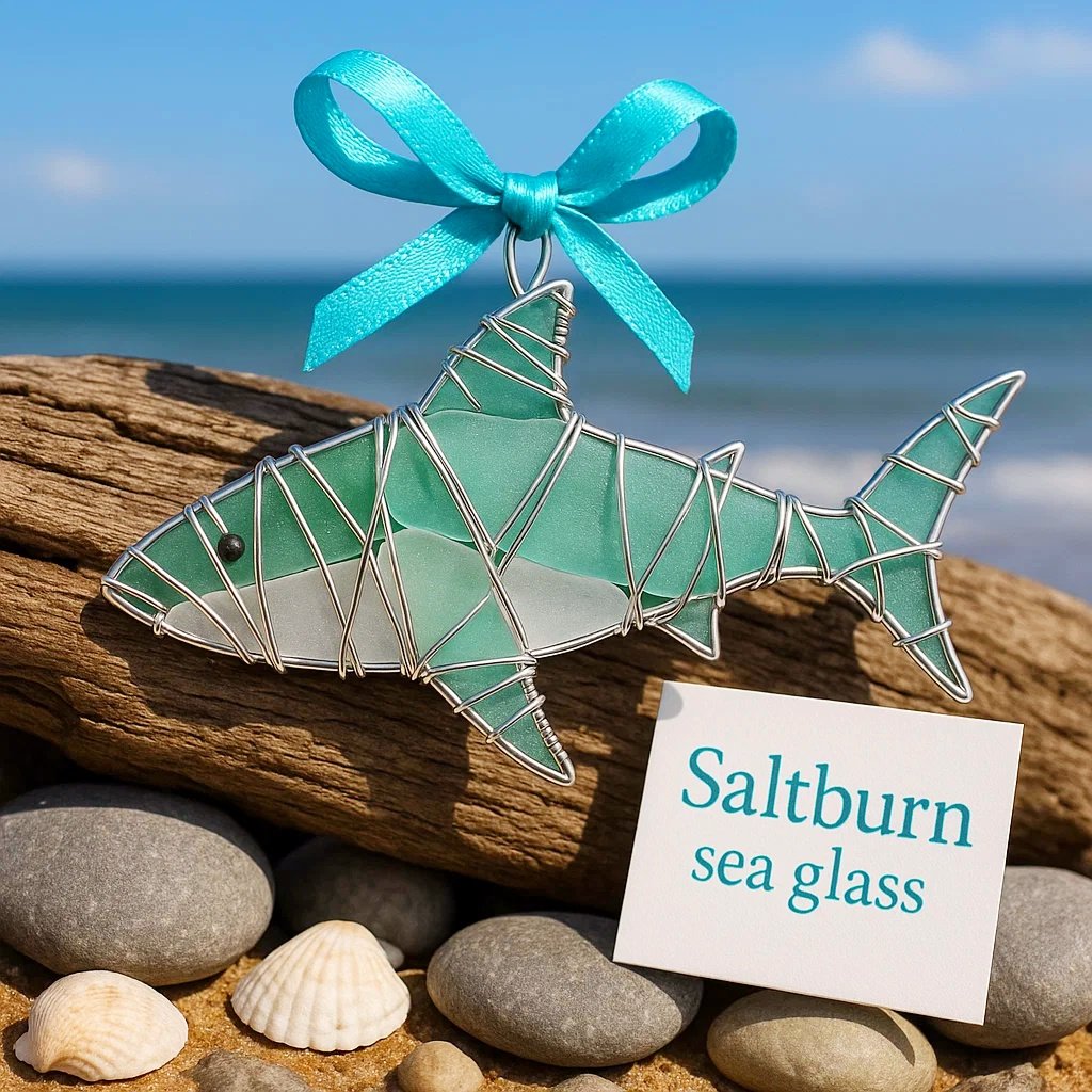 🌊 Handmade Sea Glass Ocean Ornament
