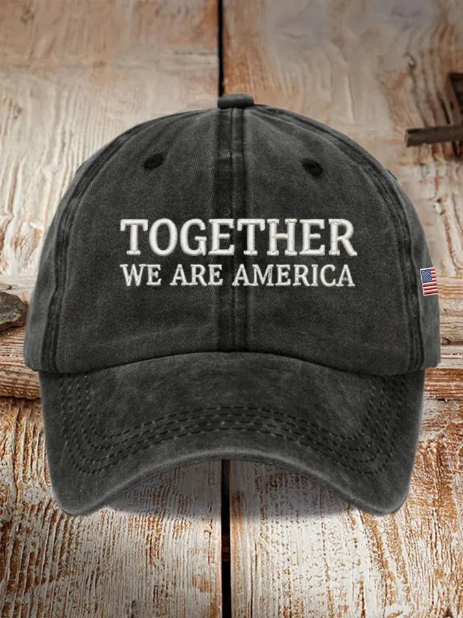 Unisex Together We Are America Print Baseball Cap