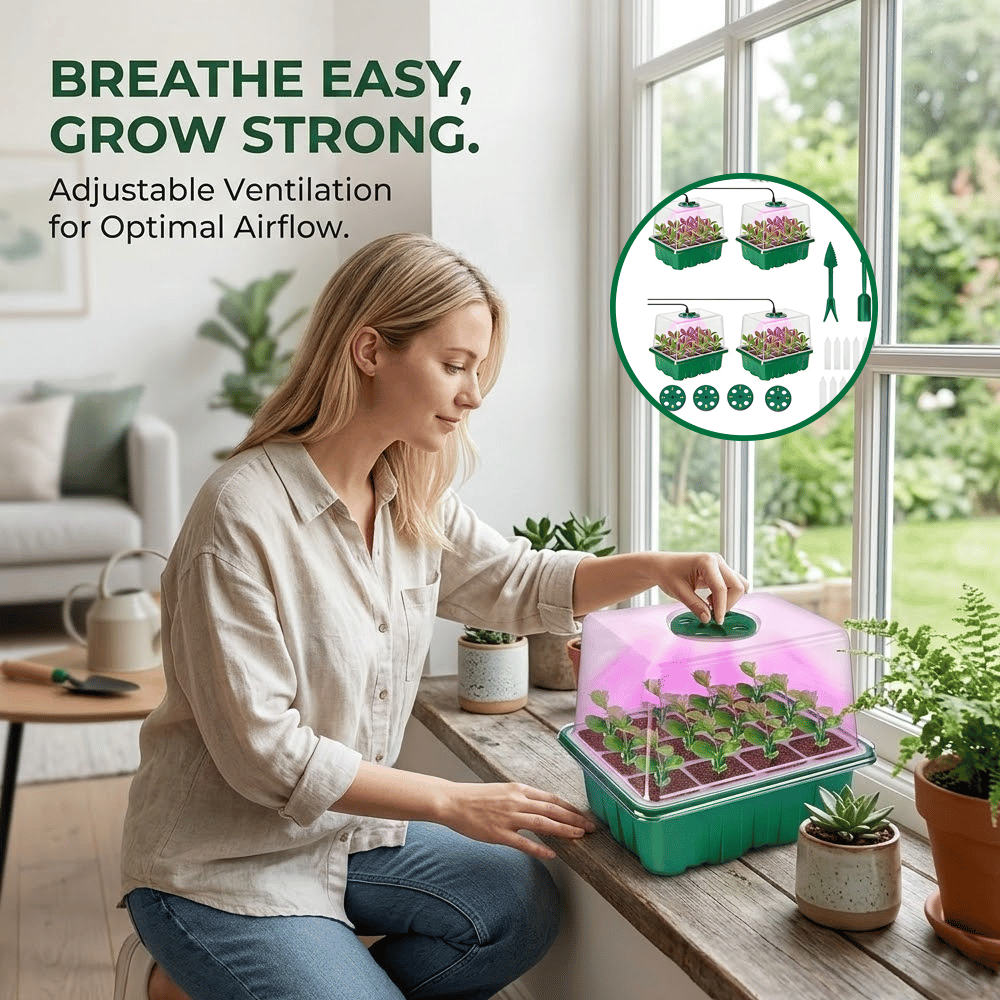 🌱 Seed Starter Tray with Timed Grow Light