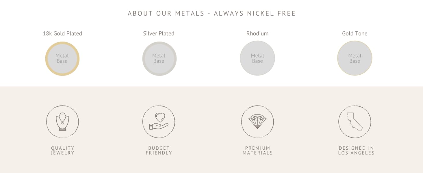 Ettika quality gold plated and rhodium jewelry. nickel free women earrings, necklaces, rings