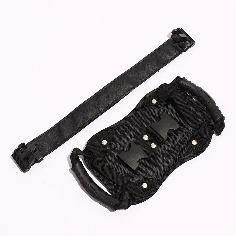 Black padded dual-handle panel with the separate adjustable waist strap included in the set Black padded dual-handle panel with the separate adjustable waist strap included in the set