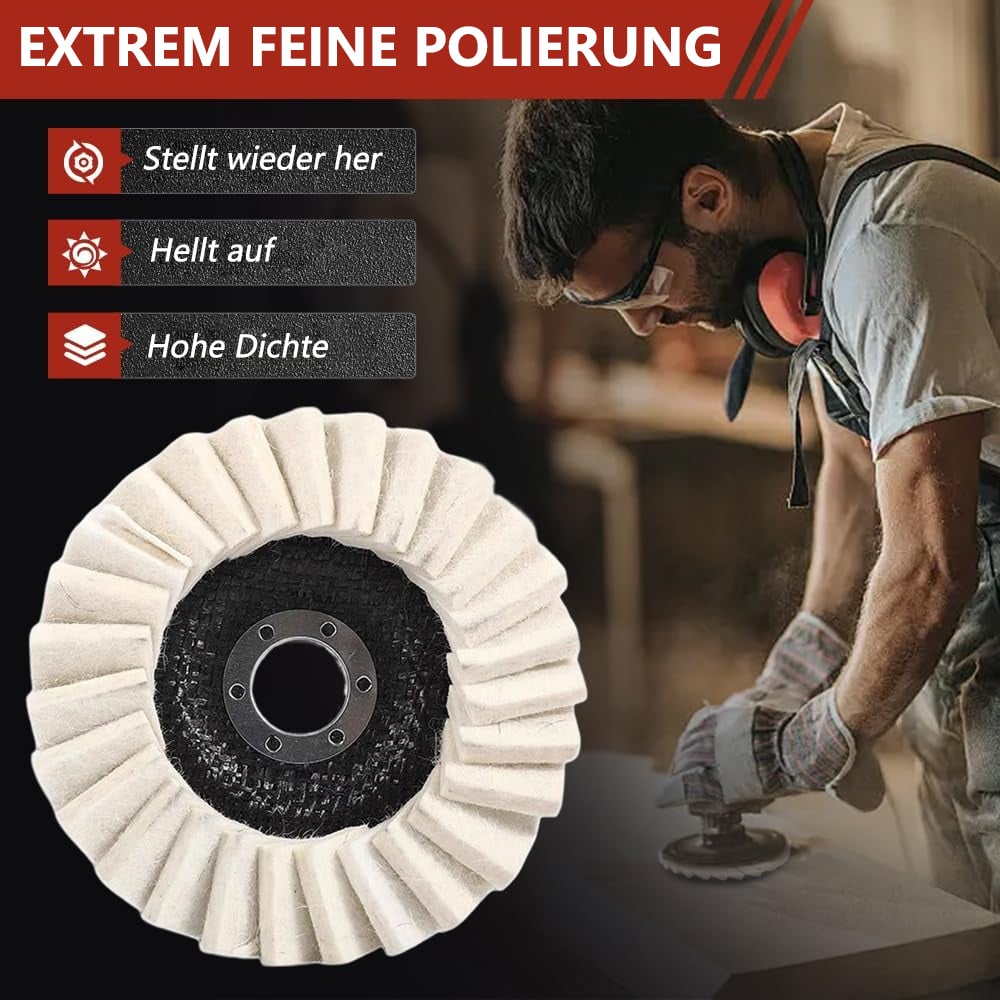 Hochwertige Polierscheibe aus Wollfilz für Winkelschleifer – Spiegelglanz im Handumdrehen