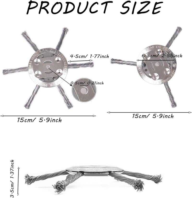 Product Introduction of String Trimmer Replacement Head,Steel Wire Weed Brush Cutter Trimmer Head Electric Weed Blades Head Wired Trimmer Head Replacement Weed Wackers Attachment for Electric Cordless String Trimmers, Weed Wrecker,5mm Hole Diameter Universal 4 Product Introduction of String Trimmer Replacement Head,Steel Wire Weed Brush Cutter Trimmer Head Electric Weed Blades Head Wired Trimmer Head Replacement Weed Wackers Attachment for Electric Cordless String Trimmers, Weed Wrecker,5mm Hole Diameter Universal 4