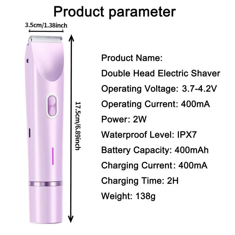 🎀Mother'S Day Gift. 2 in 1 Electric Hair Removal Tool Trimmer for Women