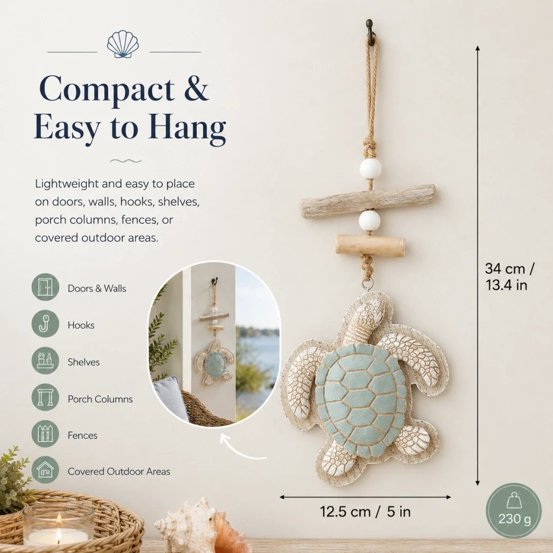 Coastal turtle wall decor as home gift display