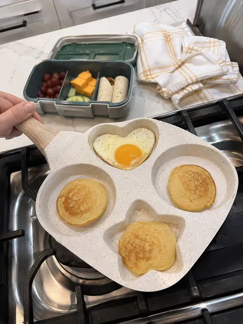 Shape breakfast pan during a busy weekday breakfast