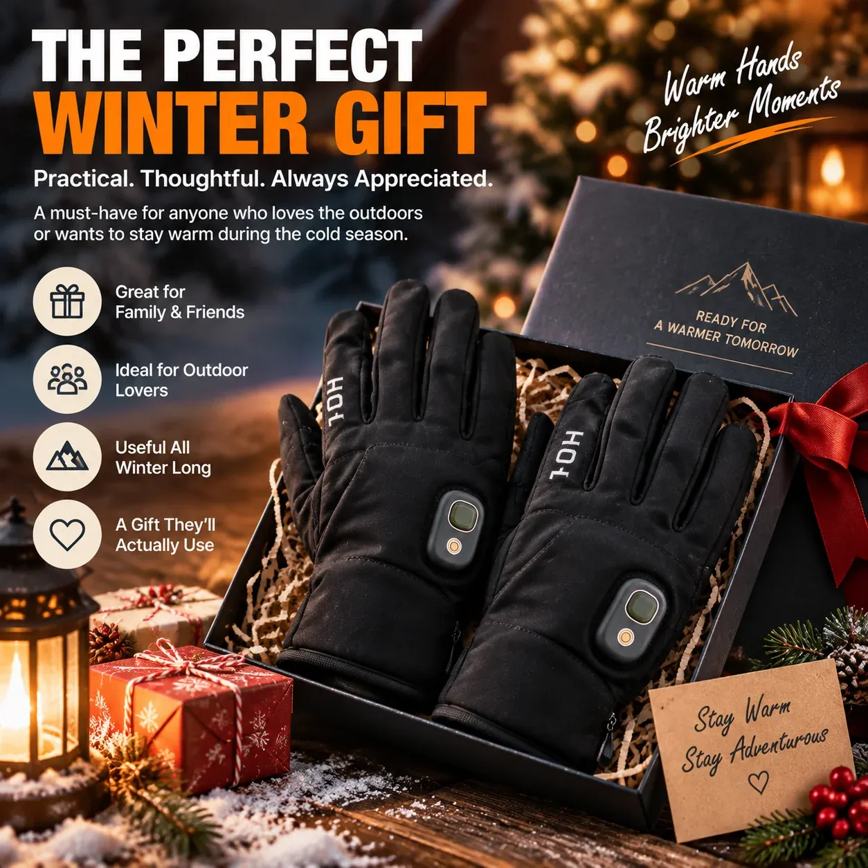 Heated winter gloves gift for outdoor lovers
