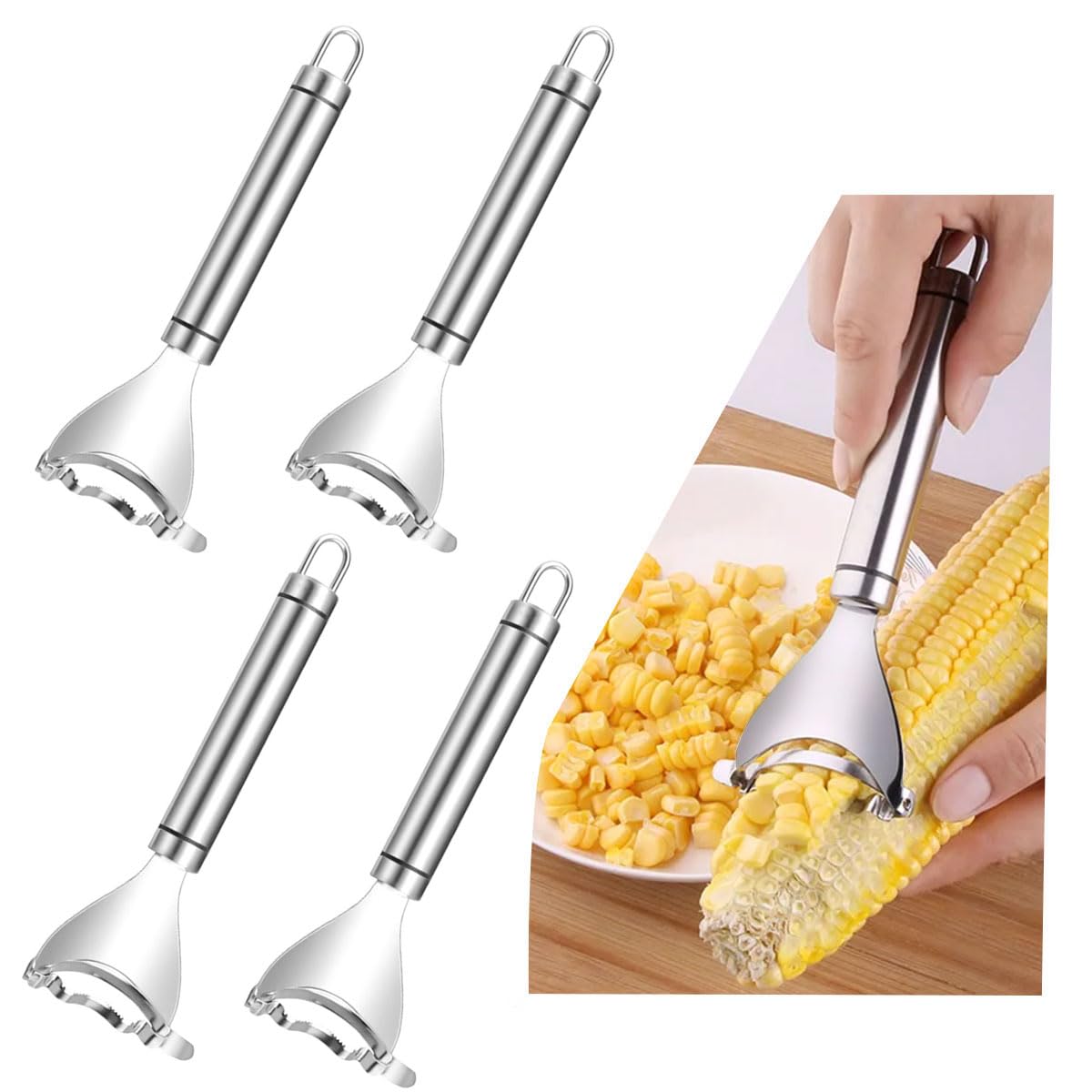 Stainless Steel Corn Peeler 2 Pcs Set and Usage Overview