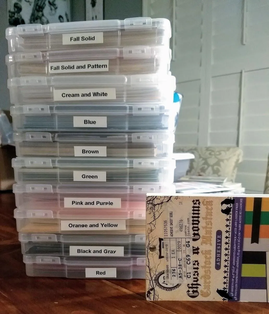 Great storage solution for scrapbook matting paper