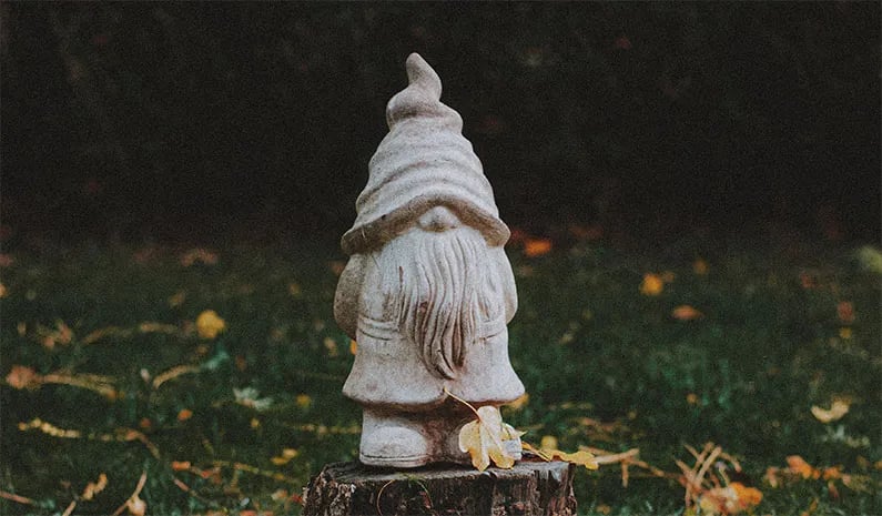 Why are gnomes eyes covered?