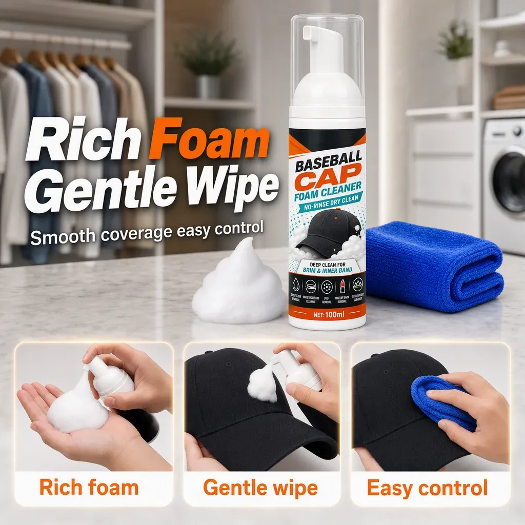 Baseball cap foam cleaner