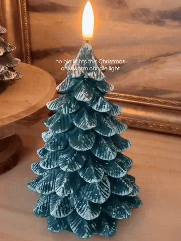 Warm flickering Christmas tree flameless candle