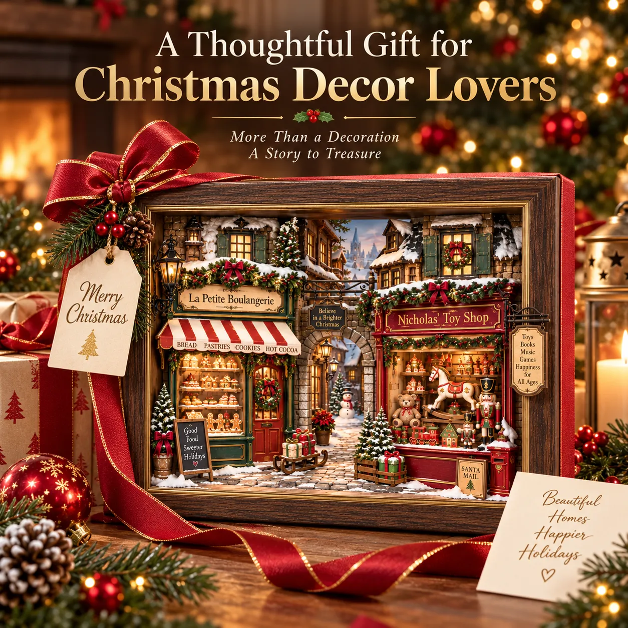 Giftable Old World Christmas shadow box presentation