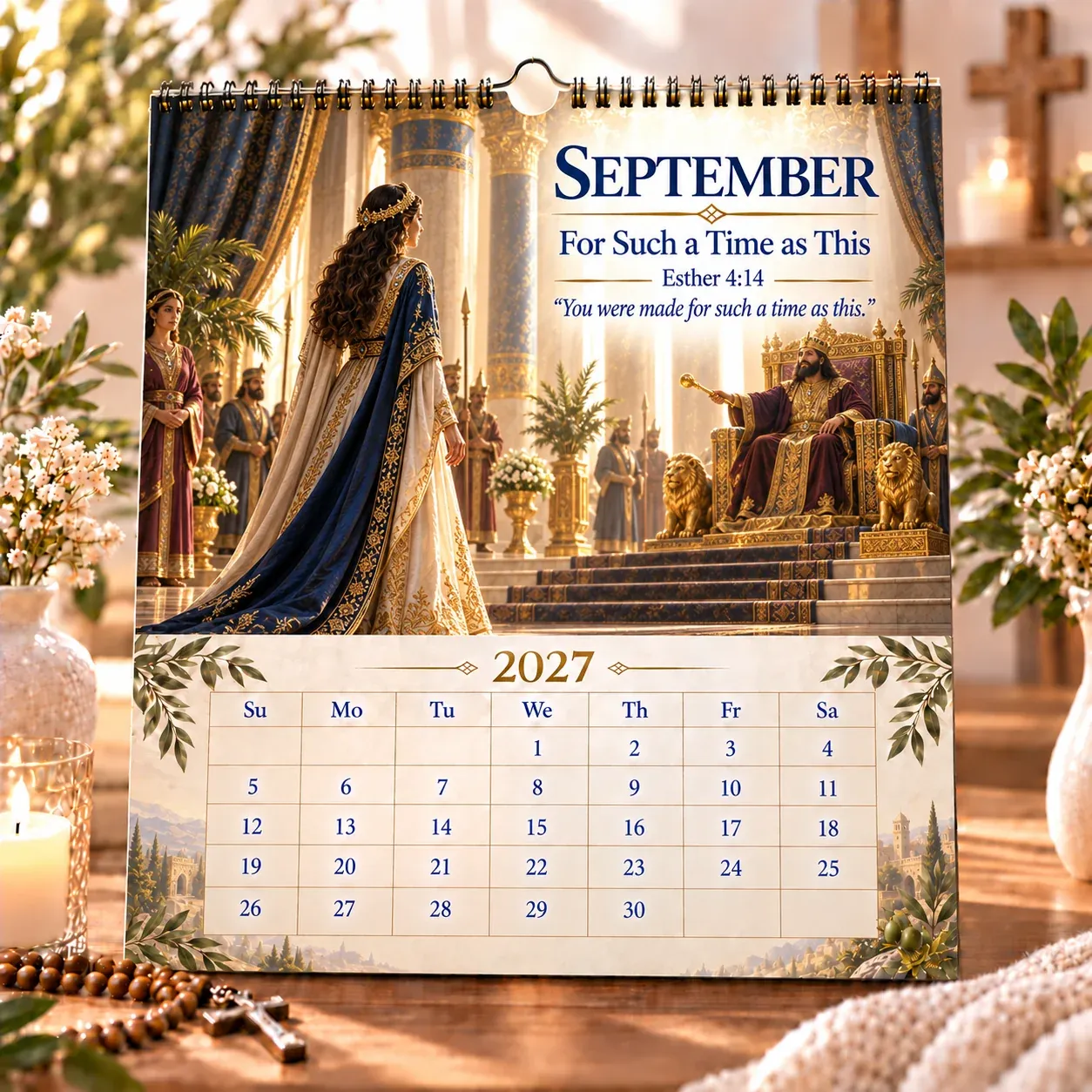 September 2027 calendar page — For Such a Time as This