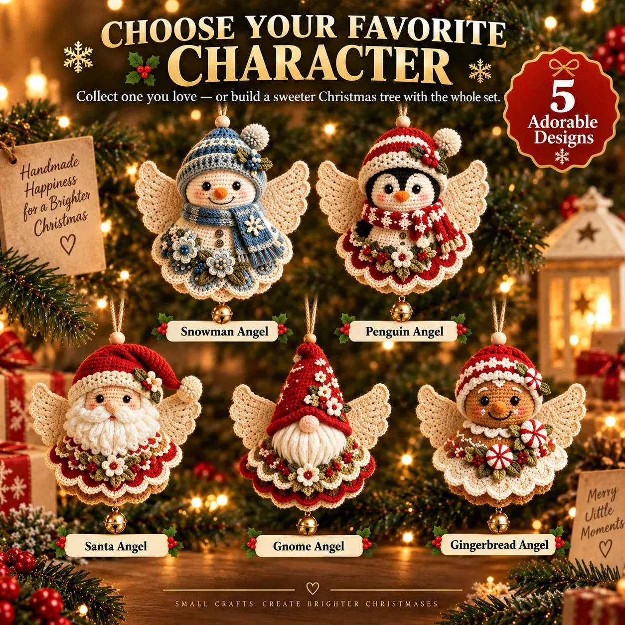 Five DIY Christmas Angel Ornament Characters