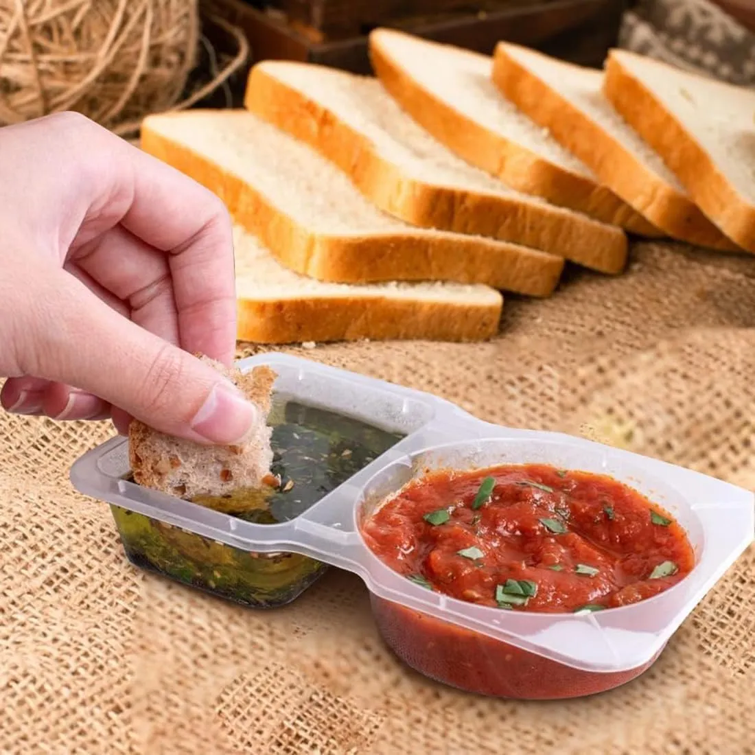Bread dipping serving idea