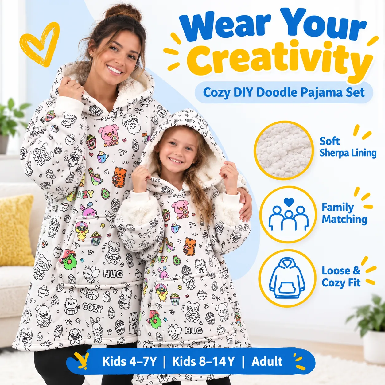 Family matching pajama moment