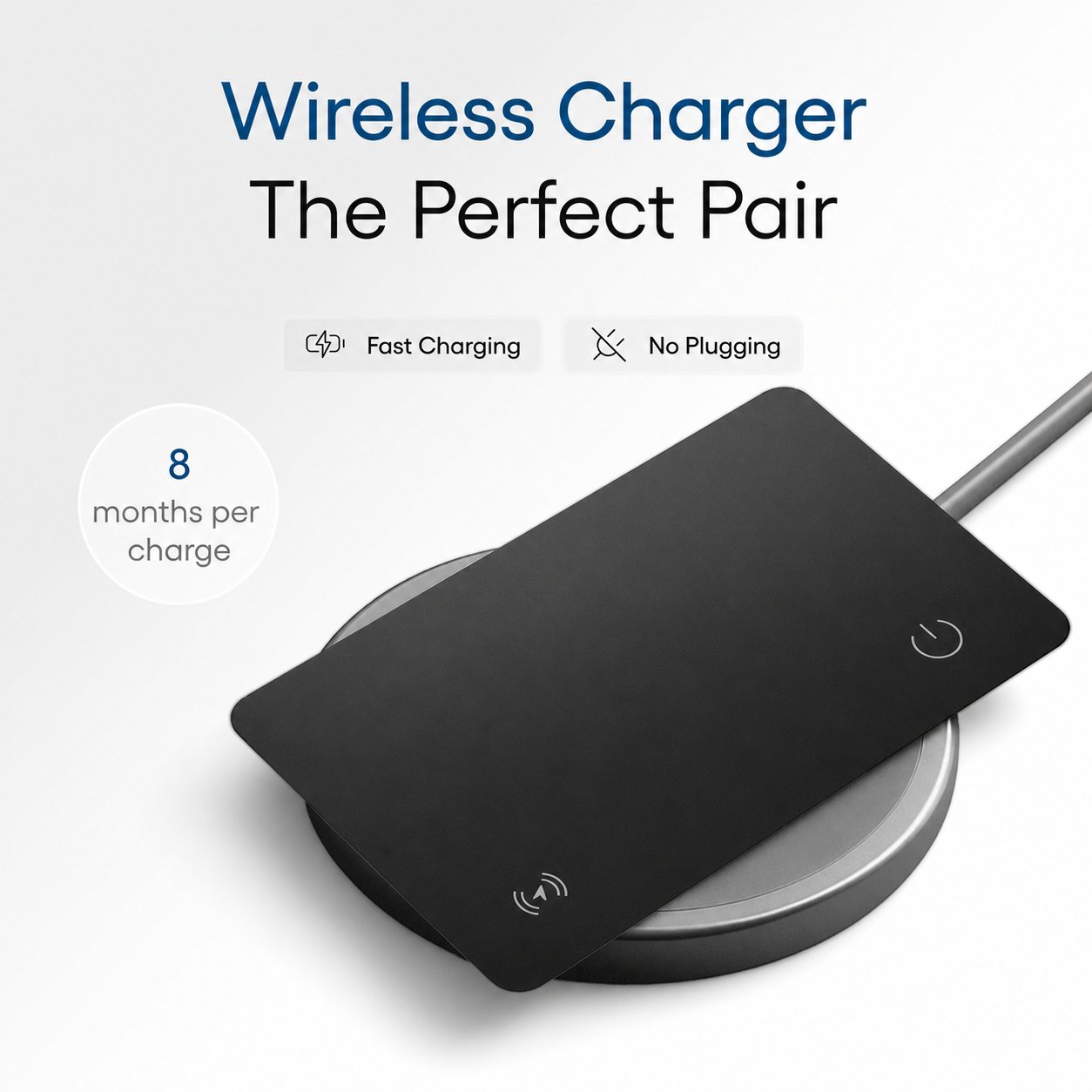 Wireless charging for the tracking card