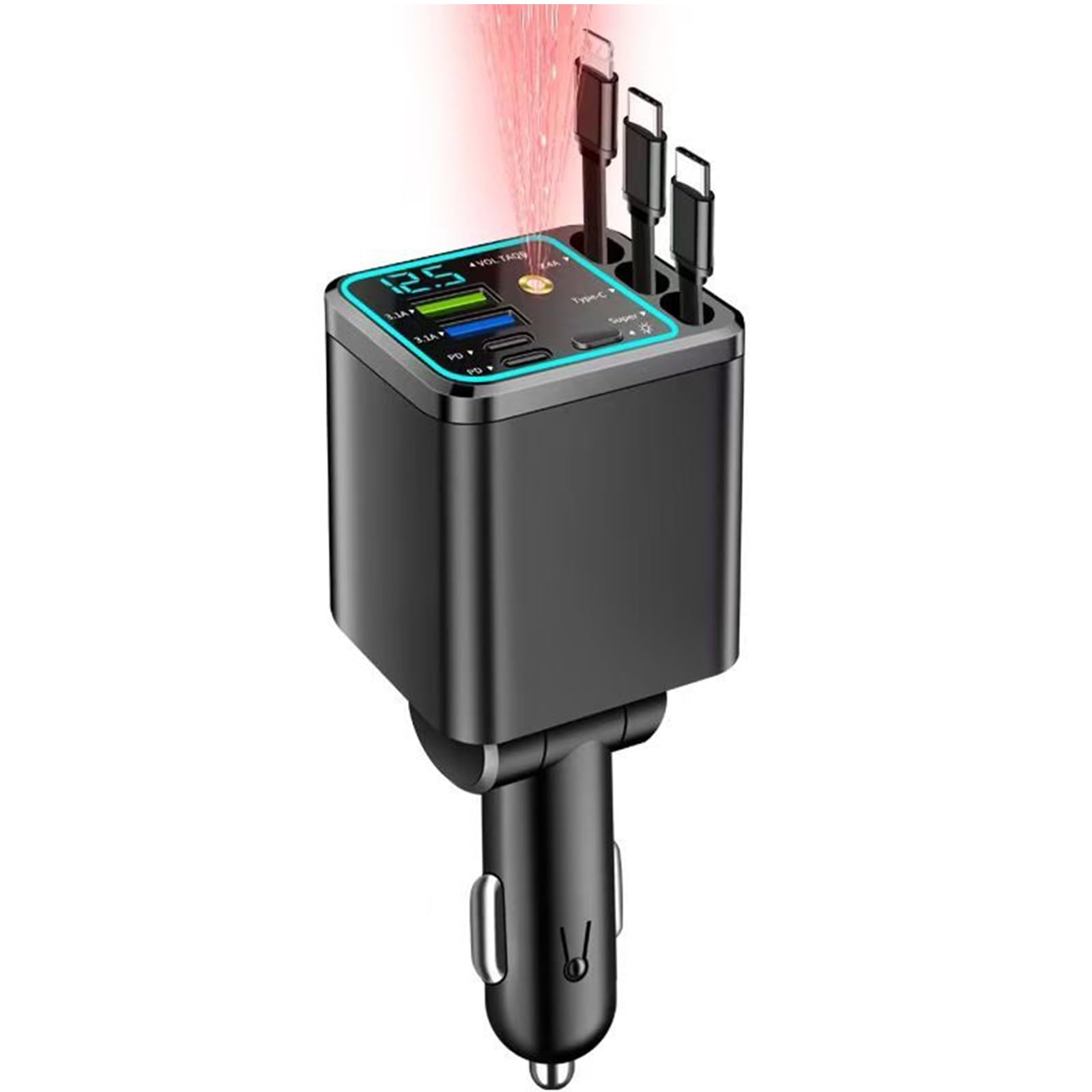 7-in-1 Retractable Car Charger Main View 7-in-1 Retractable Car Charger Main View