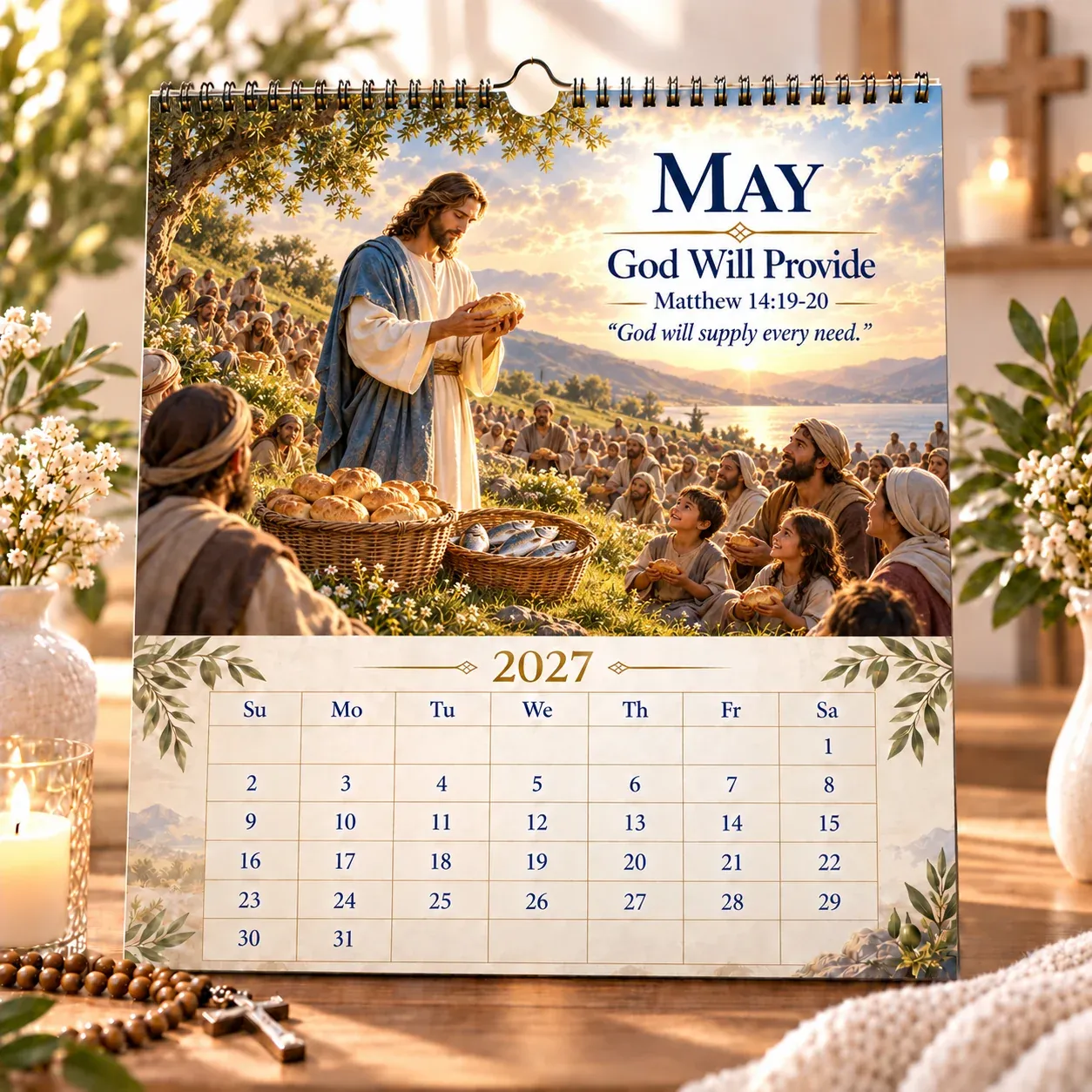May 2027 calendar page — God Will Provide