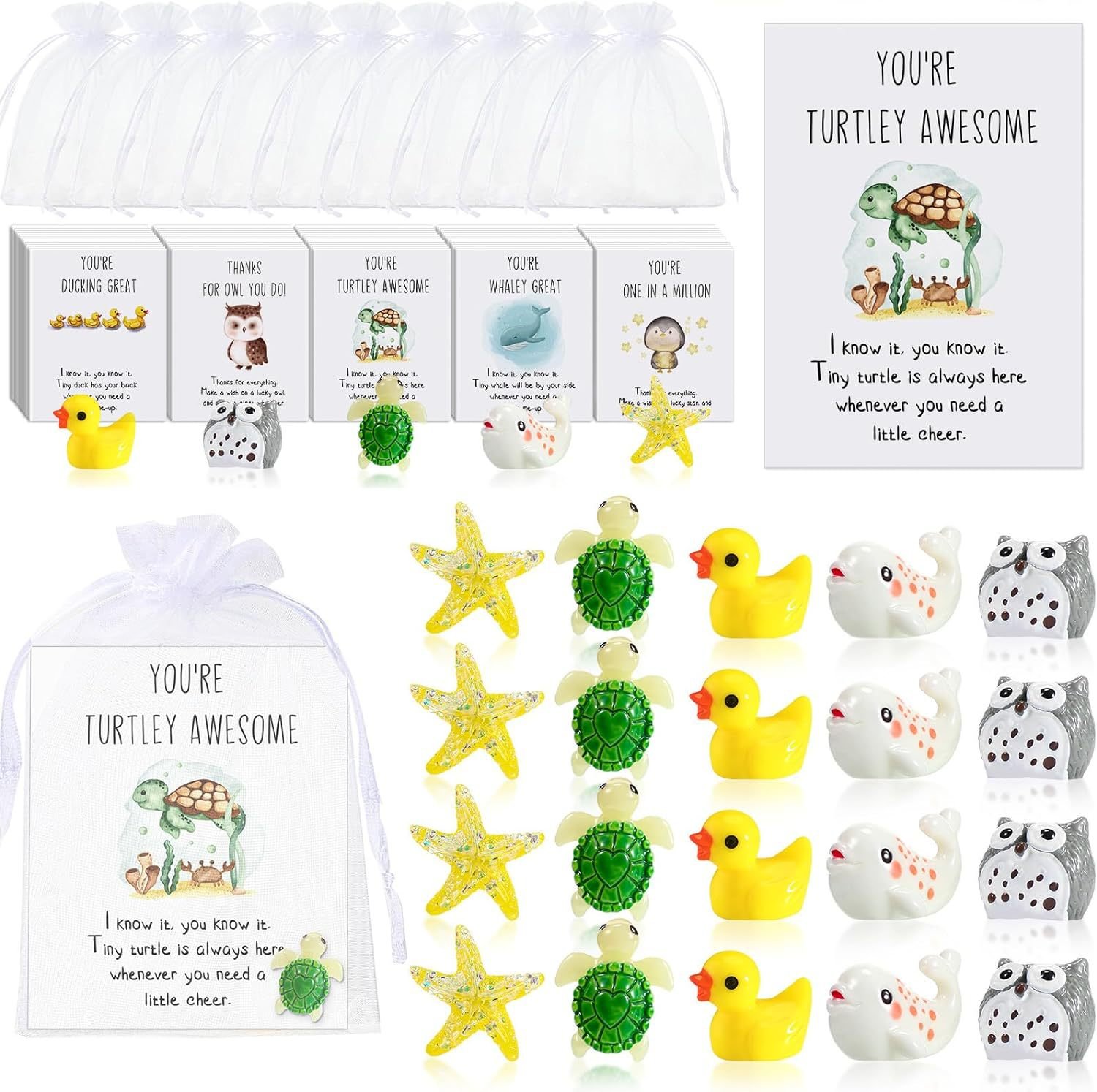 Letzter Tag 49 % Rabatt🎁50 Sets Mitarbeiter-Anerkennungsgeschenke – Lustige Harztiere mit Dankeskarten (150 Stück)