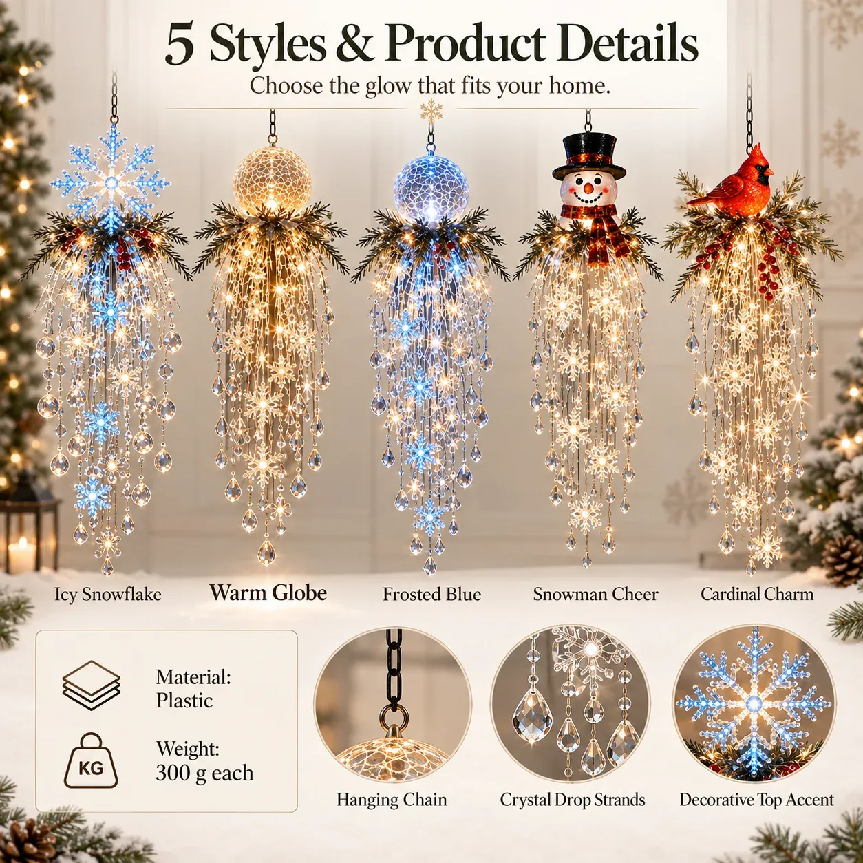 Five Christmas hanging decoration styles and product details