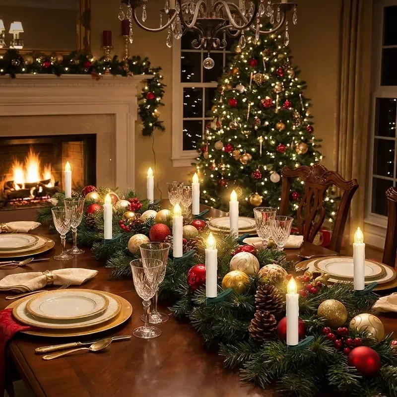 Battery operated dimmable LED candle lights with clip-on base