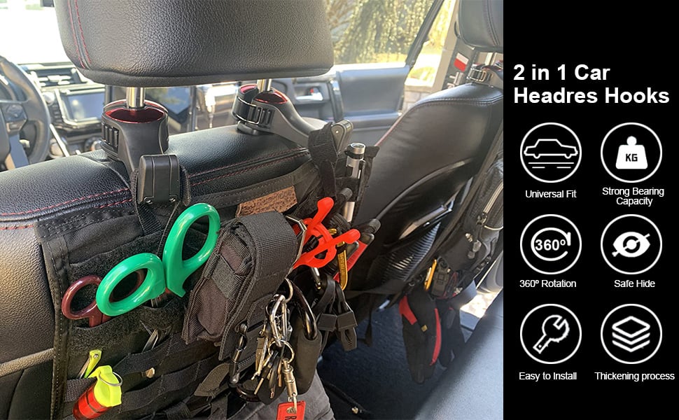 2 in 1 Car Seat Hooks for Purses and Bags with Phone Holder 2 in 1 Car Seat Hooks for Purses and Bags with Phone Holder