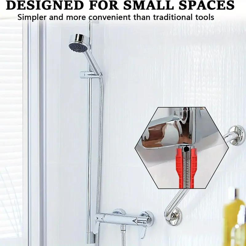 Sink Faucet Installer Tool,14-in-1 Faucet Wrench,Multi-functional Pipe Wrench,Bathroom Plumbing Installation & Repairs Wrench for Small Space Toilet Kitchen Bathroom Toilet Sink.