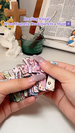 🔥BUY 2 GET 1 FREE📖24PCS Magnetic Cross Bookmark Set with Inspirational Bible Verses