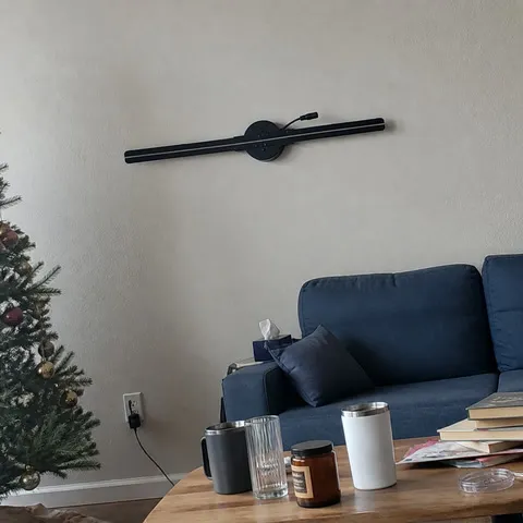 Wall-mounted fan in a living room
