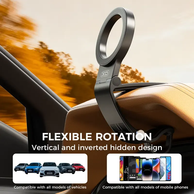 Flexible magnetic phone holder with adjustable mounting positions