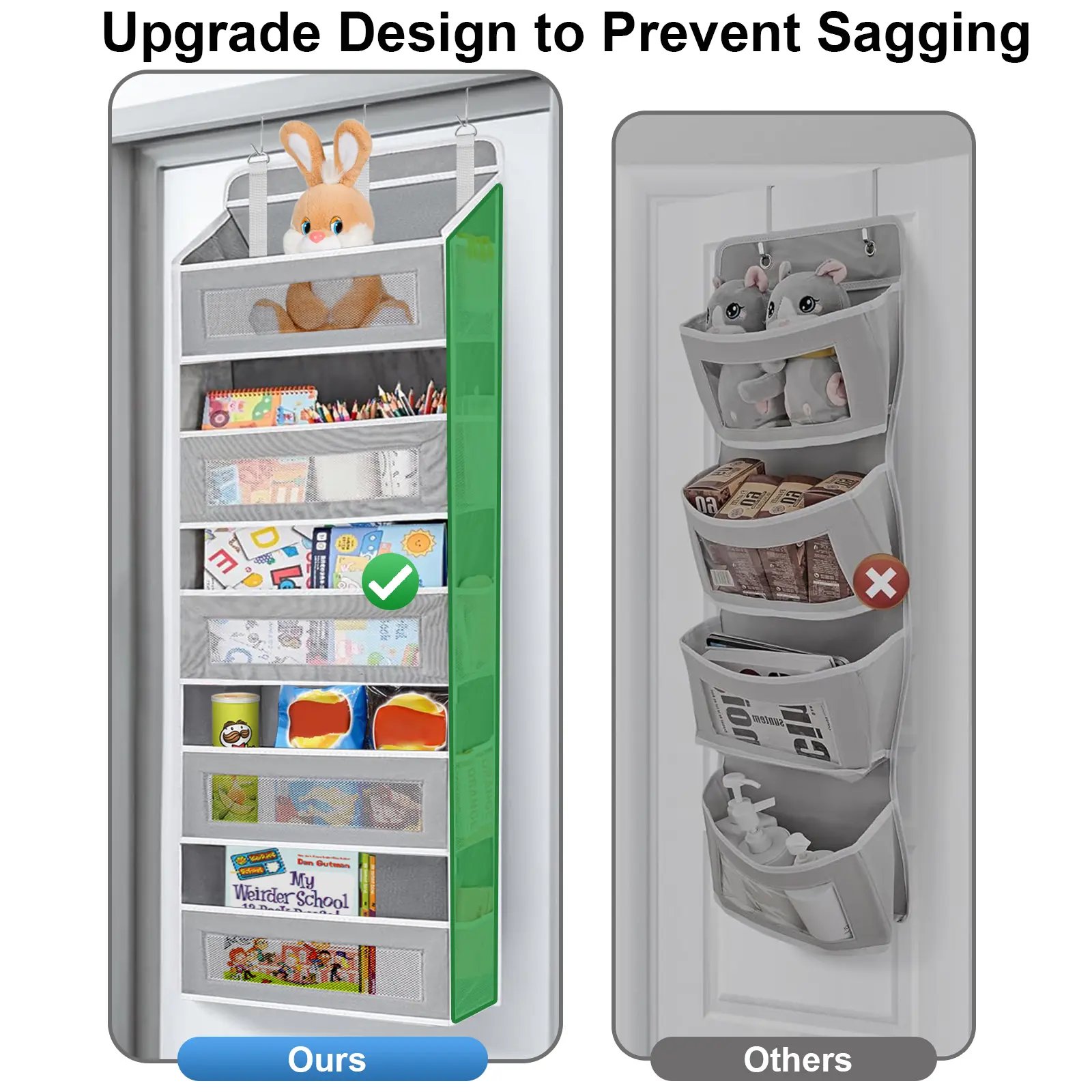 Reinforced over-the-door organizer
