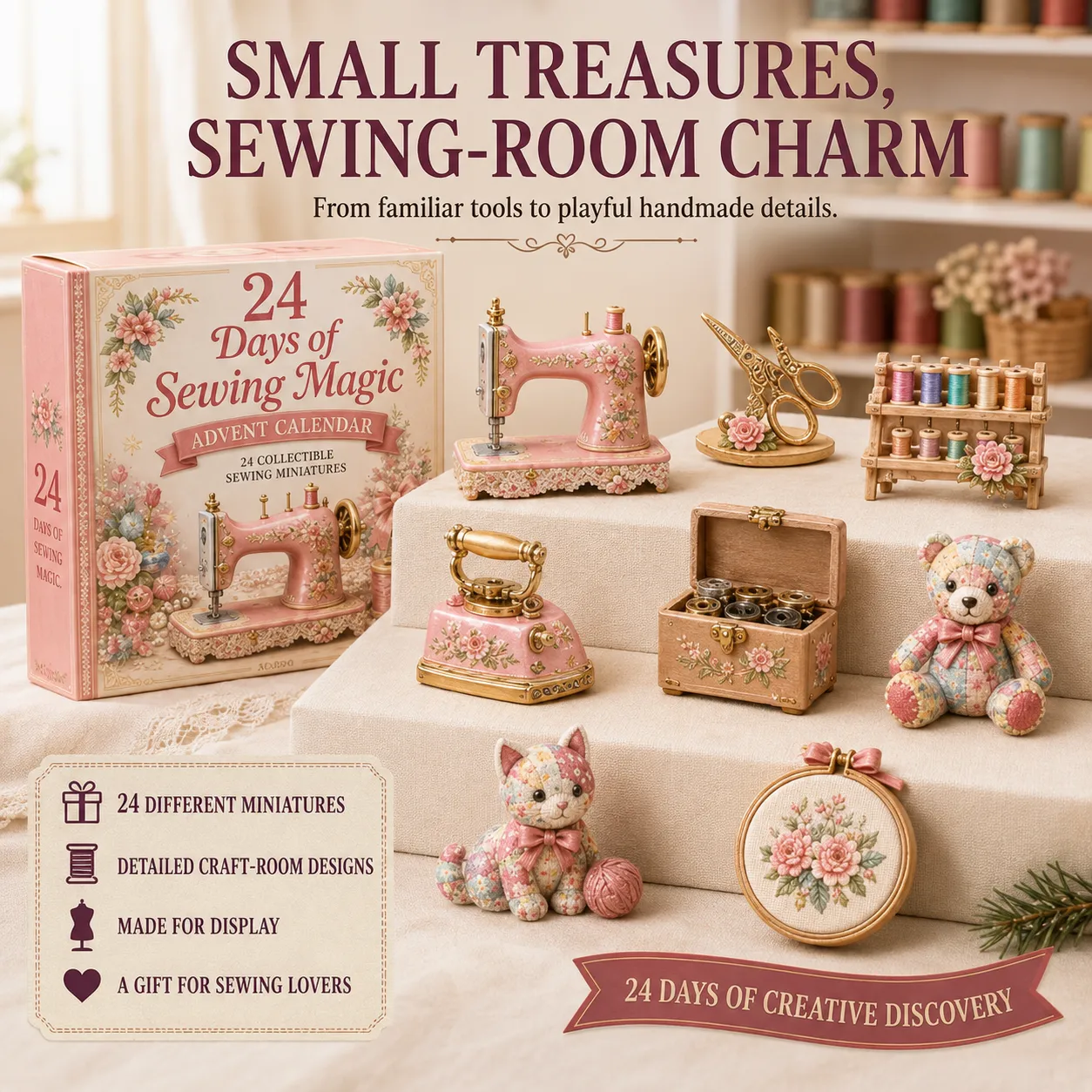 Selected sewing miniatures and product features