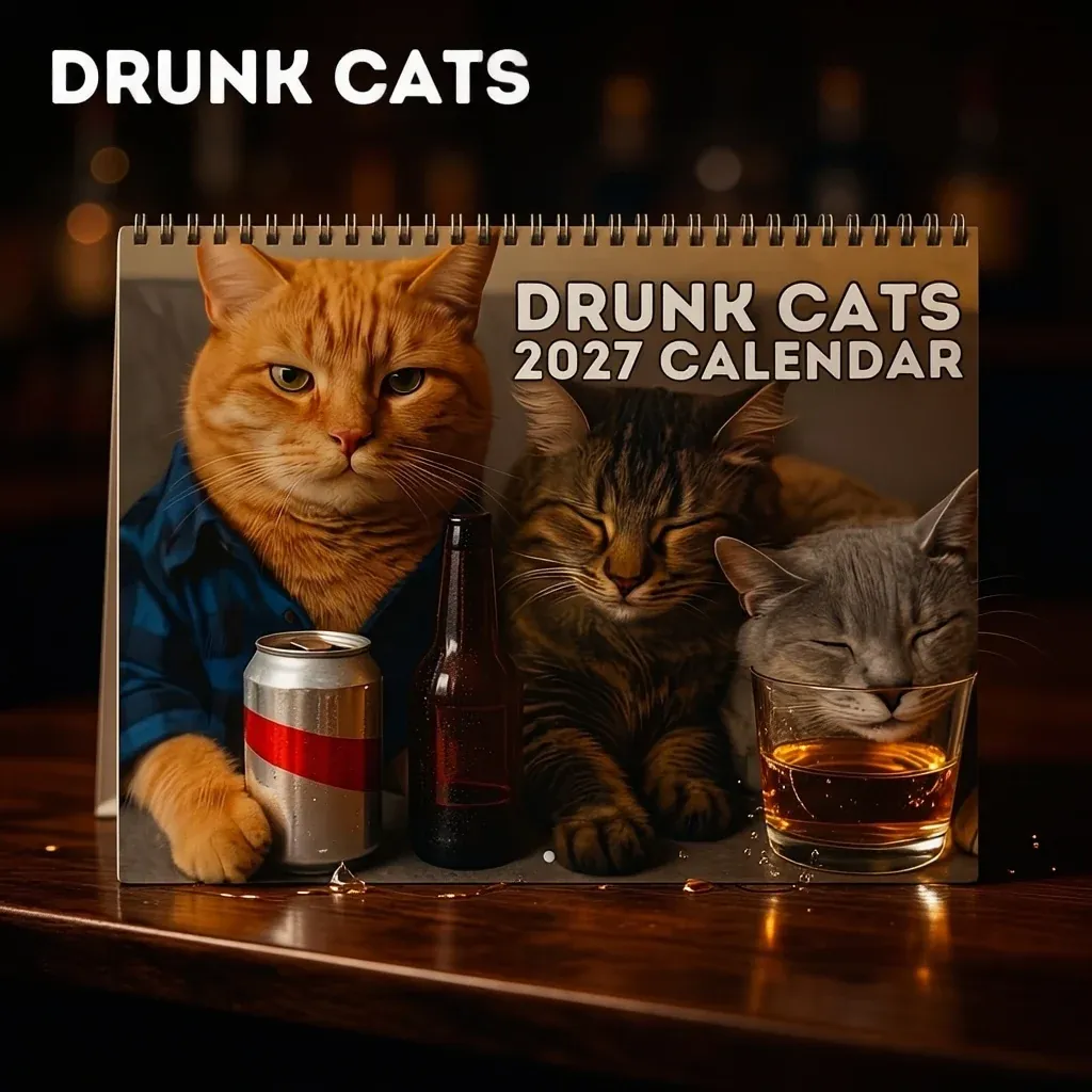 Drunk Cats 2027 Calendar Preview
