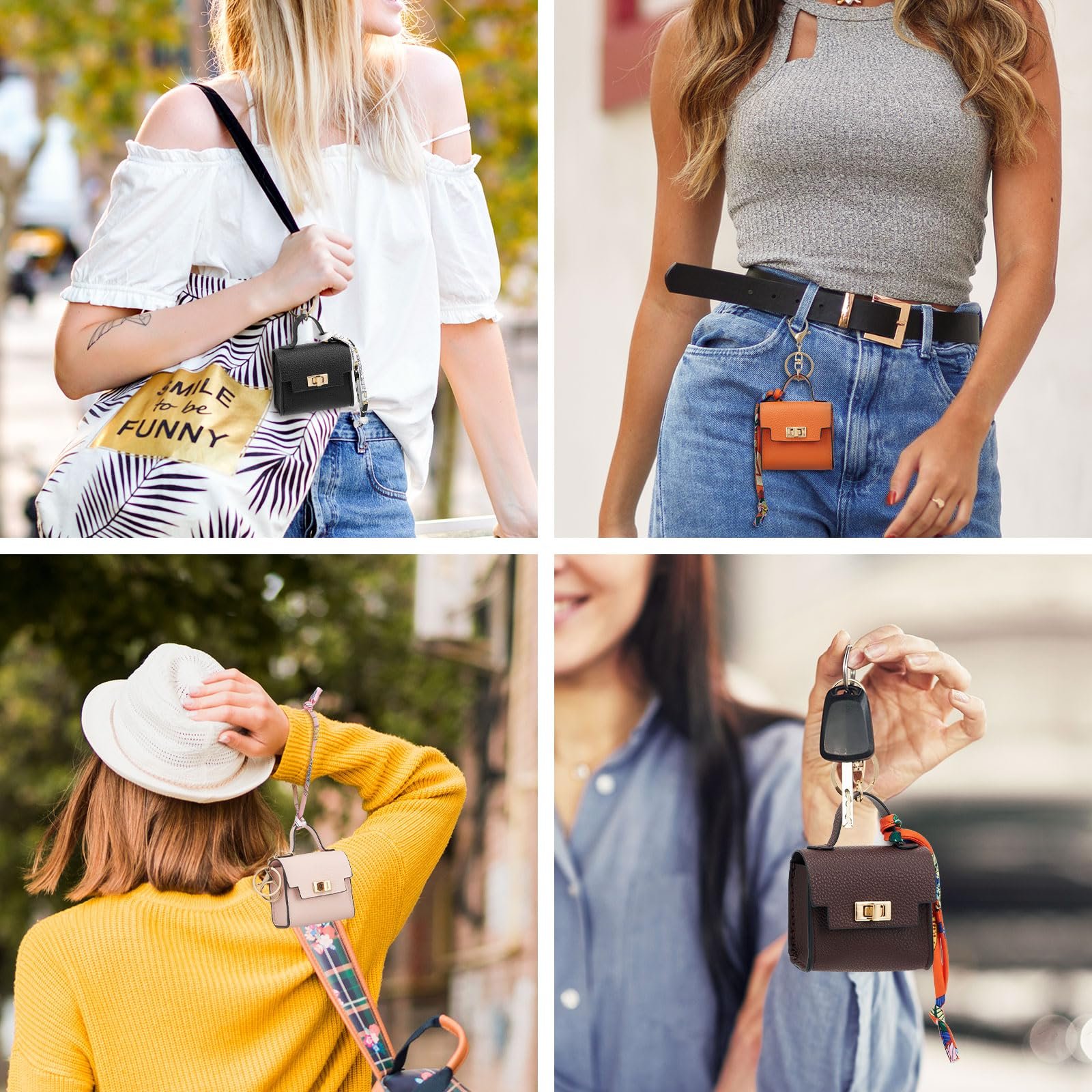 Versatile 3-in-1 bag charm keychain pendant