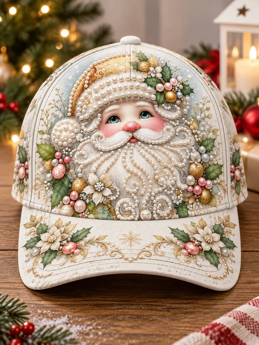 Pearl Beard Santa Christmas baseball cap design