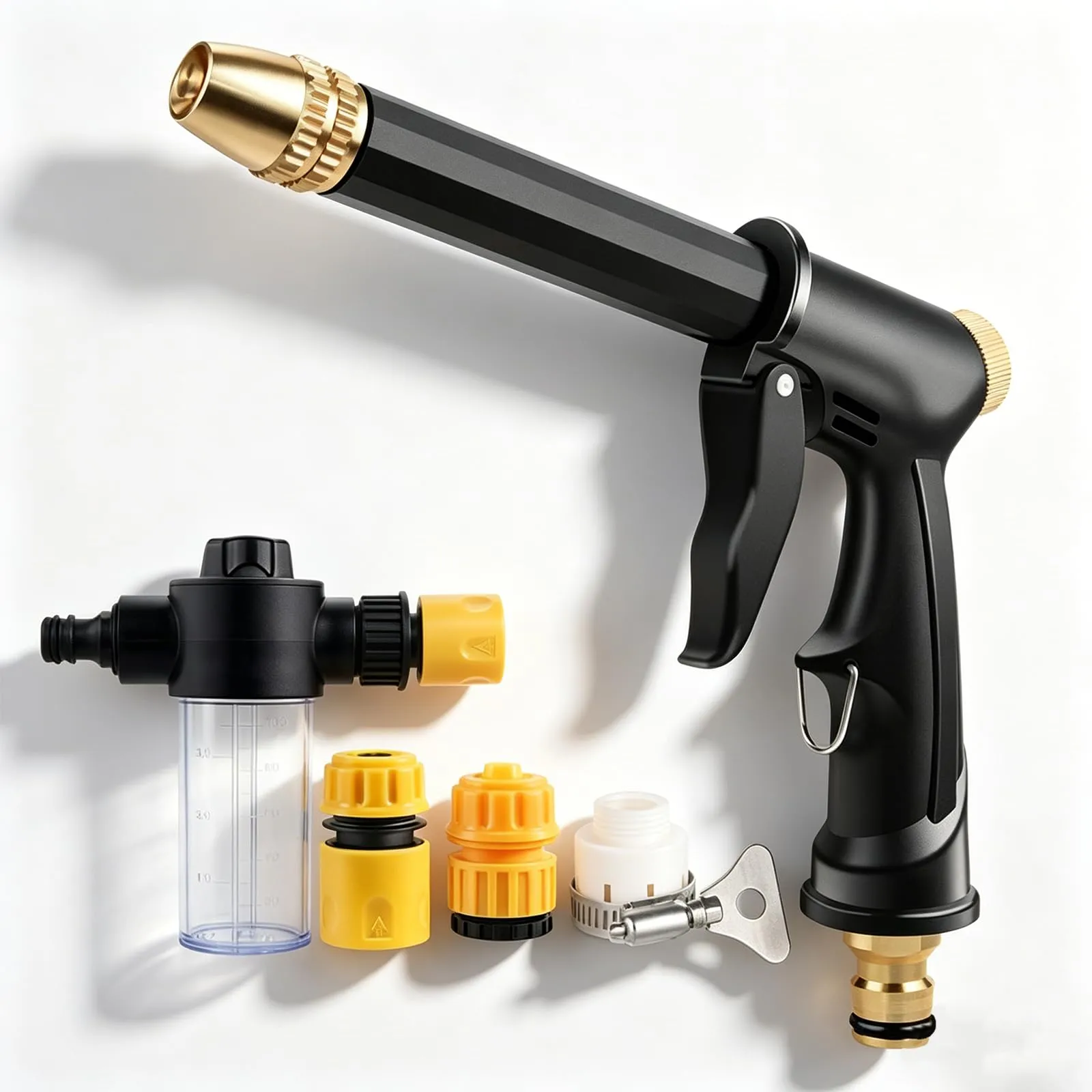 High Pressure Water Spray Gun Full Kit with Foam Cannon and Adapters