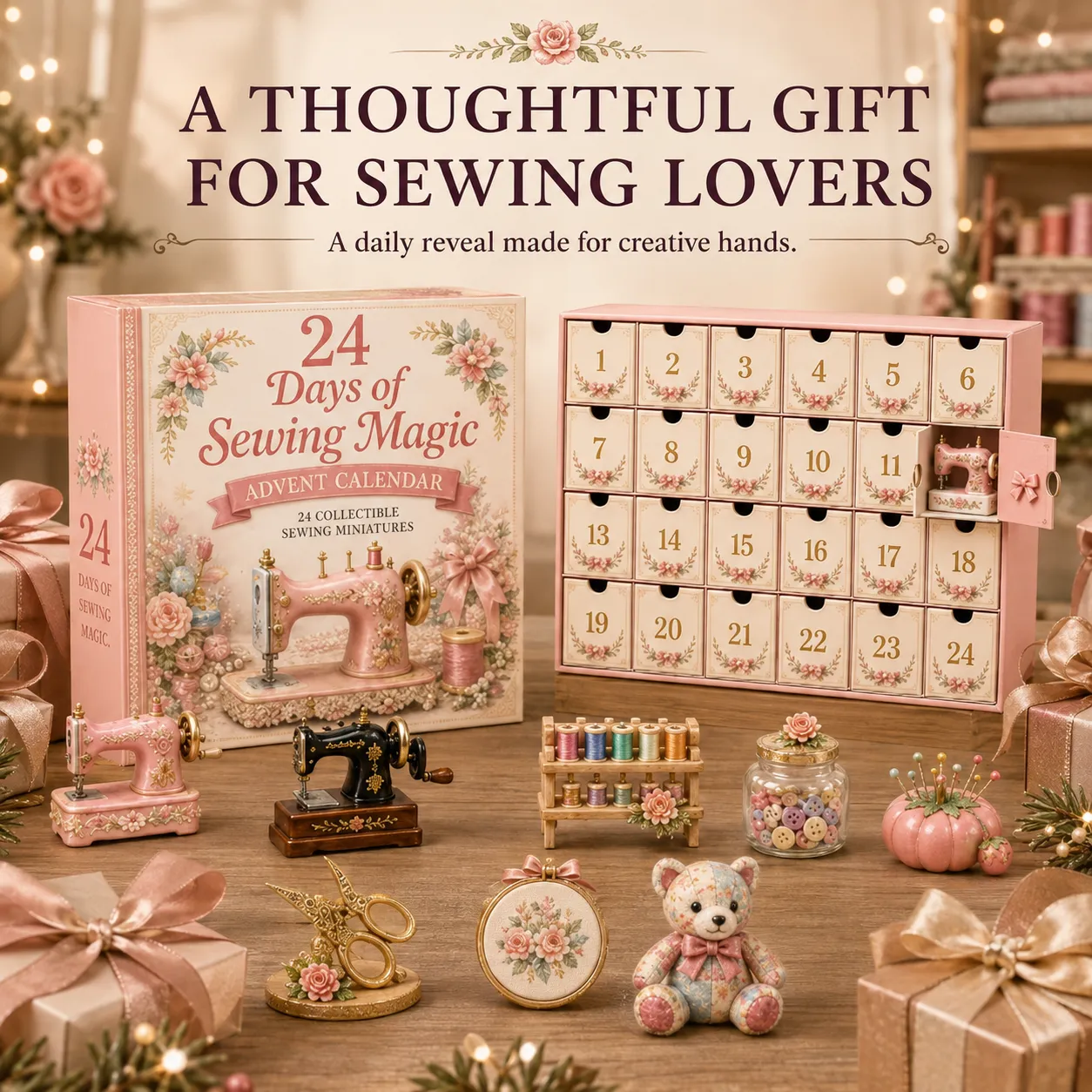 Sewing Magic Advent Calendar presented as a gift