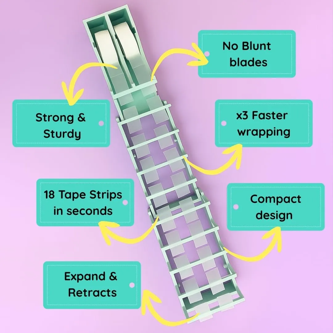 Feature overview of the expandable tape strip dispenser