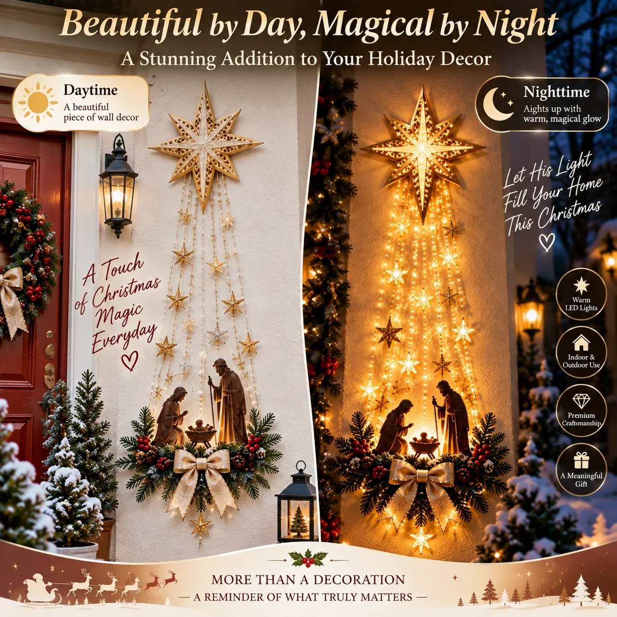 Bethlehem Star daytime nighttime comparison