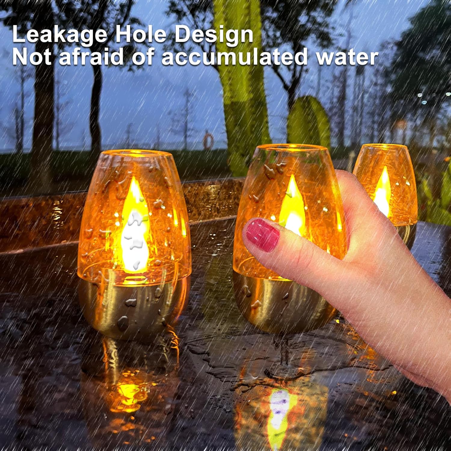 Solar Power Tea Lights Outdoor Flameless Flicker with Dusk to Dawn Sensor