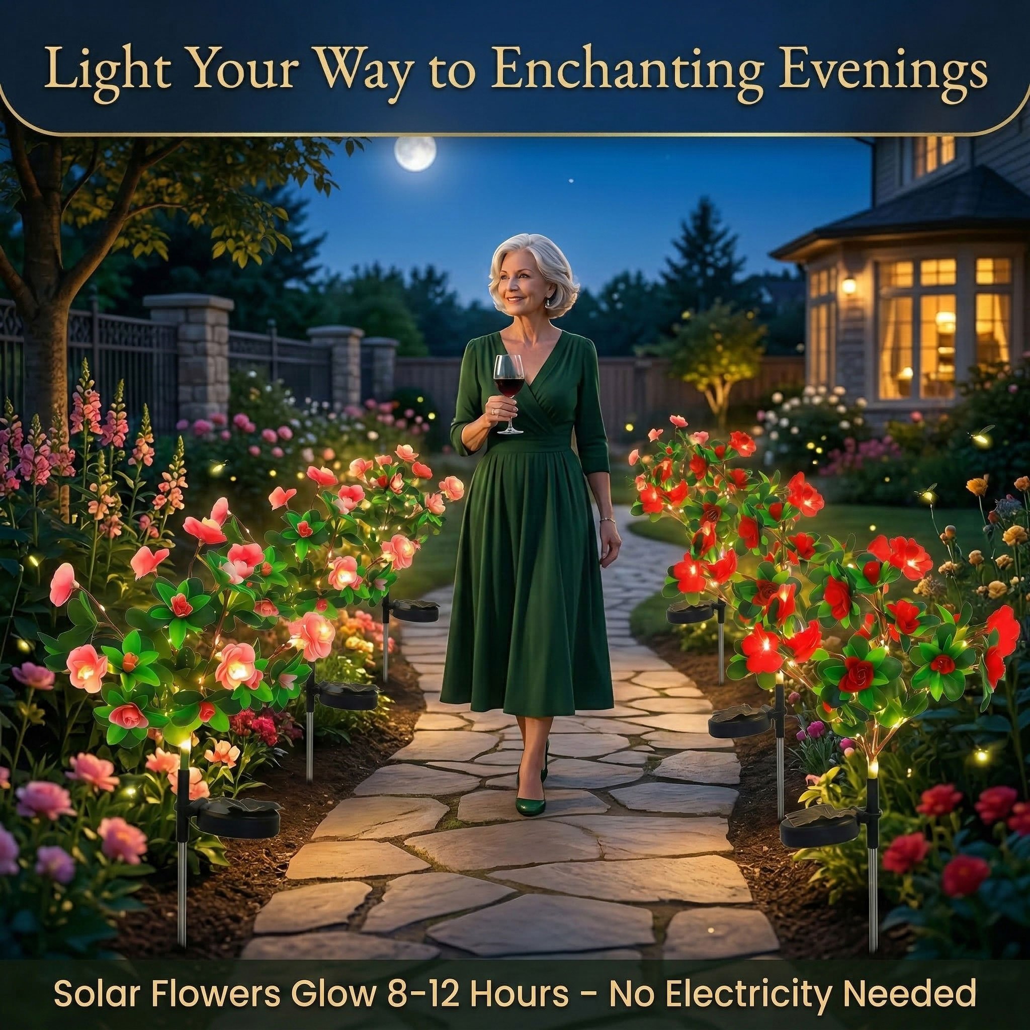 🌟 Solar-Powered Flower Lights 🌼
