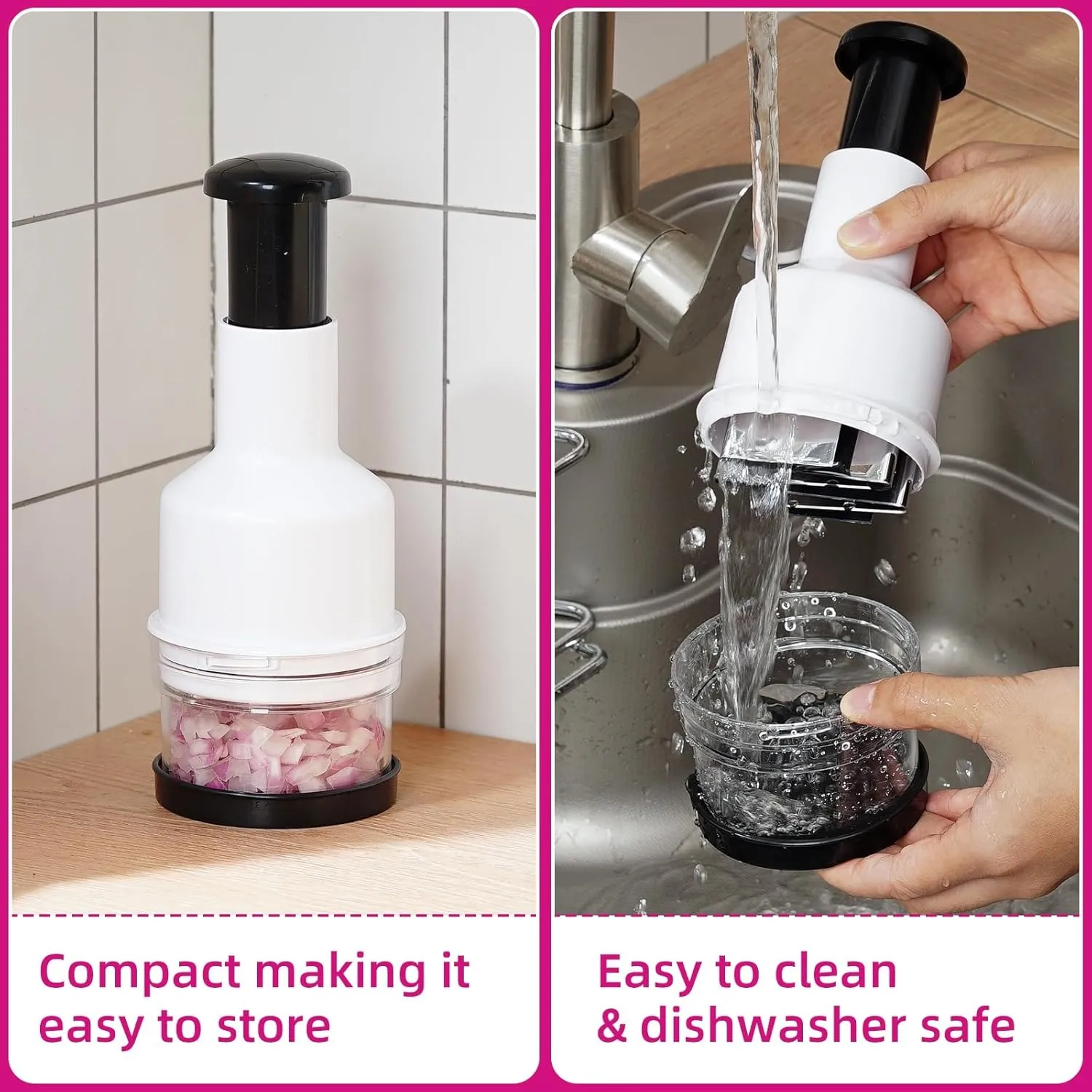 Compact storage and easy-rinse clear cup