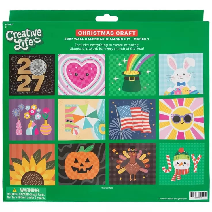 2027 Holiday diamond painting wall calendar