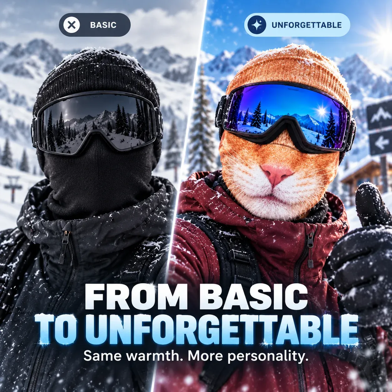 Animal ski mask winter style comparison