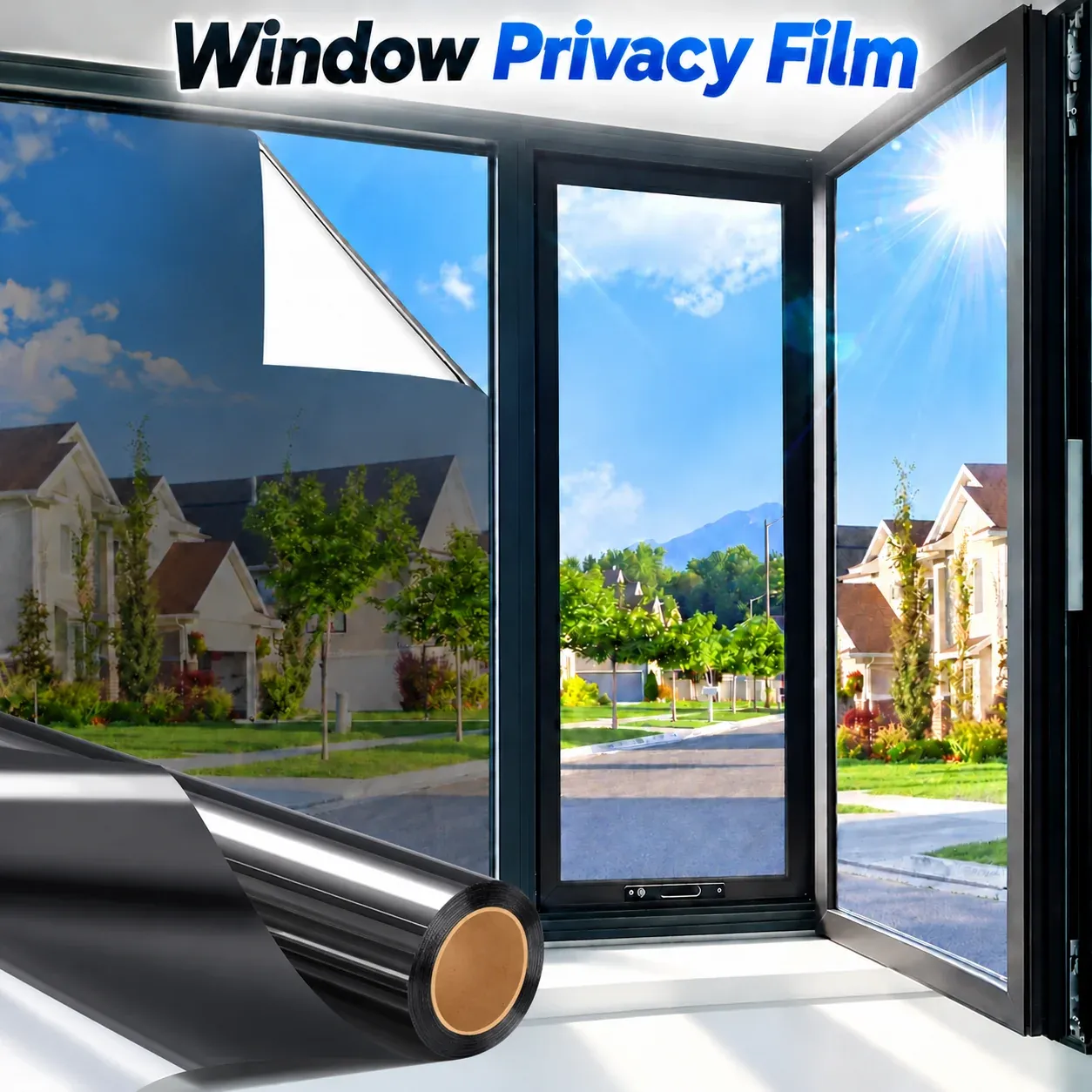 Window Privacy Film installed on a home window