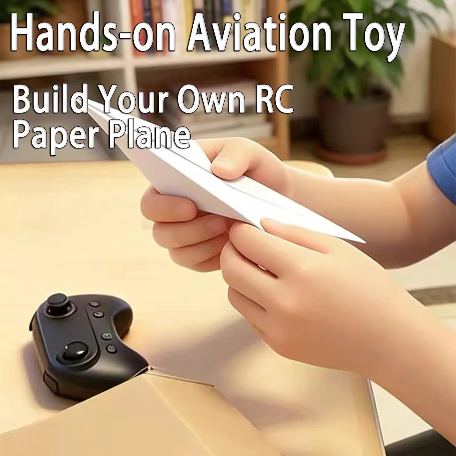 Hands folding a paper airplane